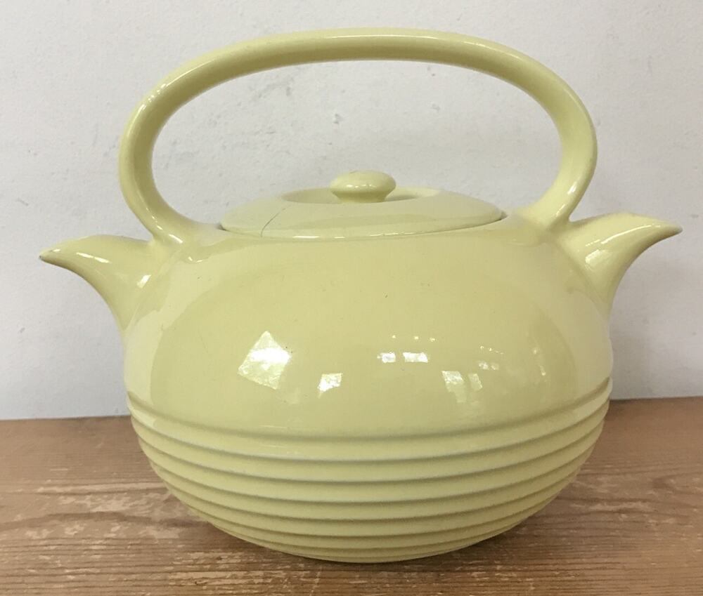 Vintage Hall TwinSpout Tea Master Art Deco Yellow Porcelain Double Tea Pot